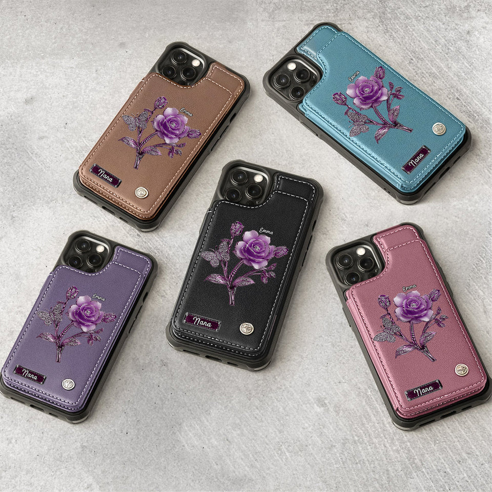 Mother And Roses - Personalized Mother Wallet Phone Case