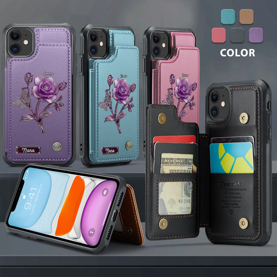 Mother And Roses - Personalized Mother Wallet Phone Case