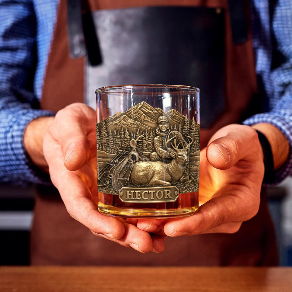 Custom From Any Photo - Personalized Hunting Whiskey Glass
