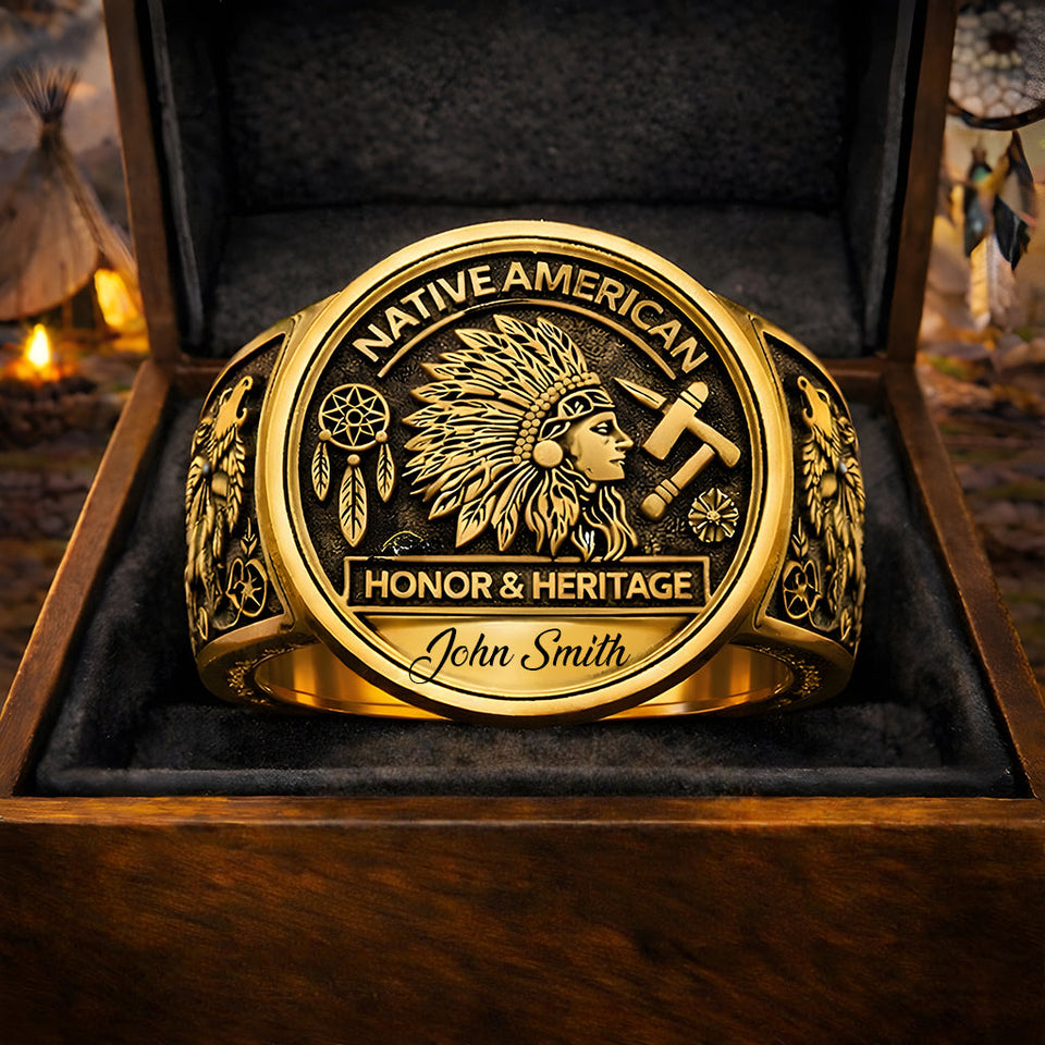 Native Pride, Native American - Personalized American Indian Signet Ring