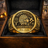Native Pride, Native American - Personalized American Indian Signet Ring
