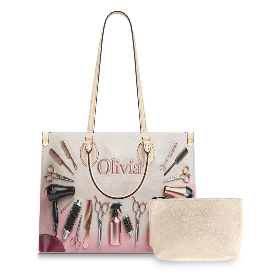 Proud Hair Stylist - Personalized Hairdresser Leather Handbag