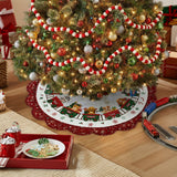 Cute Dog And Cat Christmas Train - Personalized Dog Shaped Tree Skirt