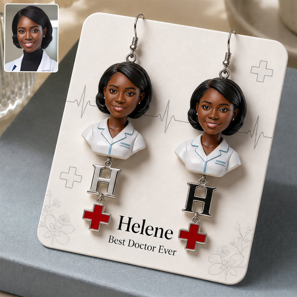 Care With Love - Personalized Nurse Earrings With Card