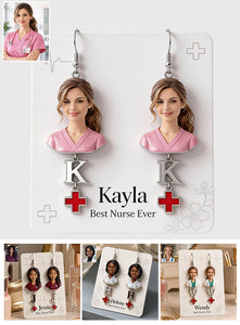 Care With Love - Personalized Nurse Earrings With Card
