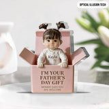 Personalized Black Baby Boy in Box Acrylic Plaque, Custom Taylor Father's Day Gift Keepsake Statue, Cute Newborn Son Daughter Table Decor from Mommy