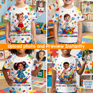 Accept Love Understand Autism Awareness Kids - Personalized Autism Awareness All Over Shirt