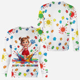 Accept Love Understand Autism Awareness Kids - Personalized Autism Awareness All Over Shirt