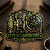 Any Photo It's 420 Here - Personalized Weed Acrylic Wall Clock