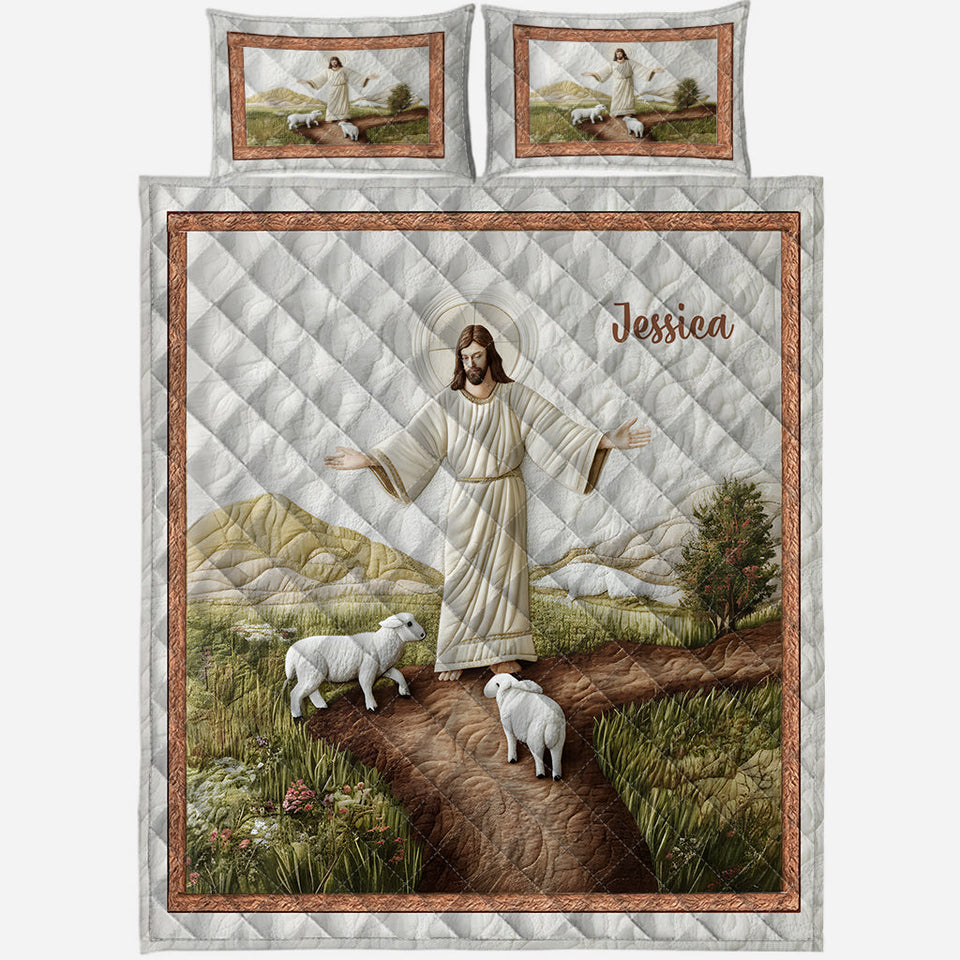Jesus Lamp - Personalized Christmas Quilt Set