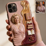 Custom Any Photo Love Books - Personalized Book 3D Embossed Leather Phone Case