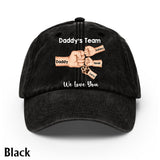 Best Dad Ever - Personalized Father Washed Denim Cap