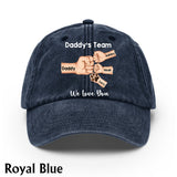 Best Dad Ever - Personalized Father Washed Denim Cap