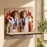 Football Teamfoot - Personalized Football Wooden Floating Shelf
