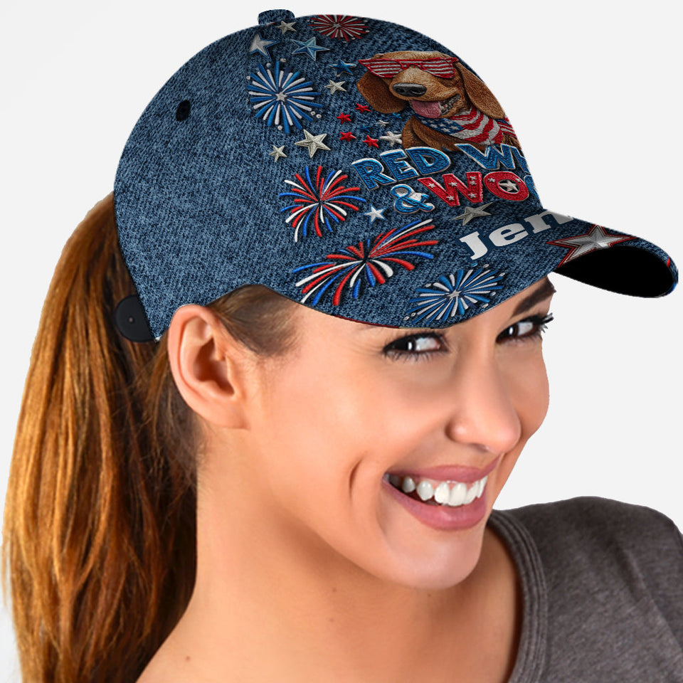 Red White & Woof - Personalized Dog Classic Cap