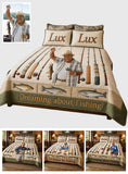 Dreaming About Fishing - Personalized Fishing Quilt Set