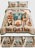 You & Me We Got This - Personalized Camping Quilt Set
