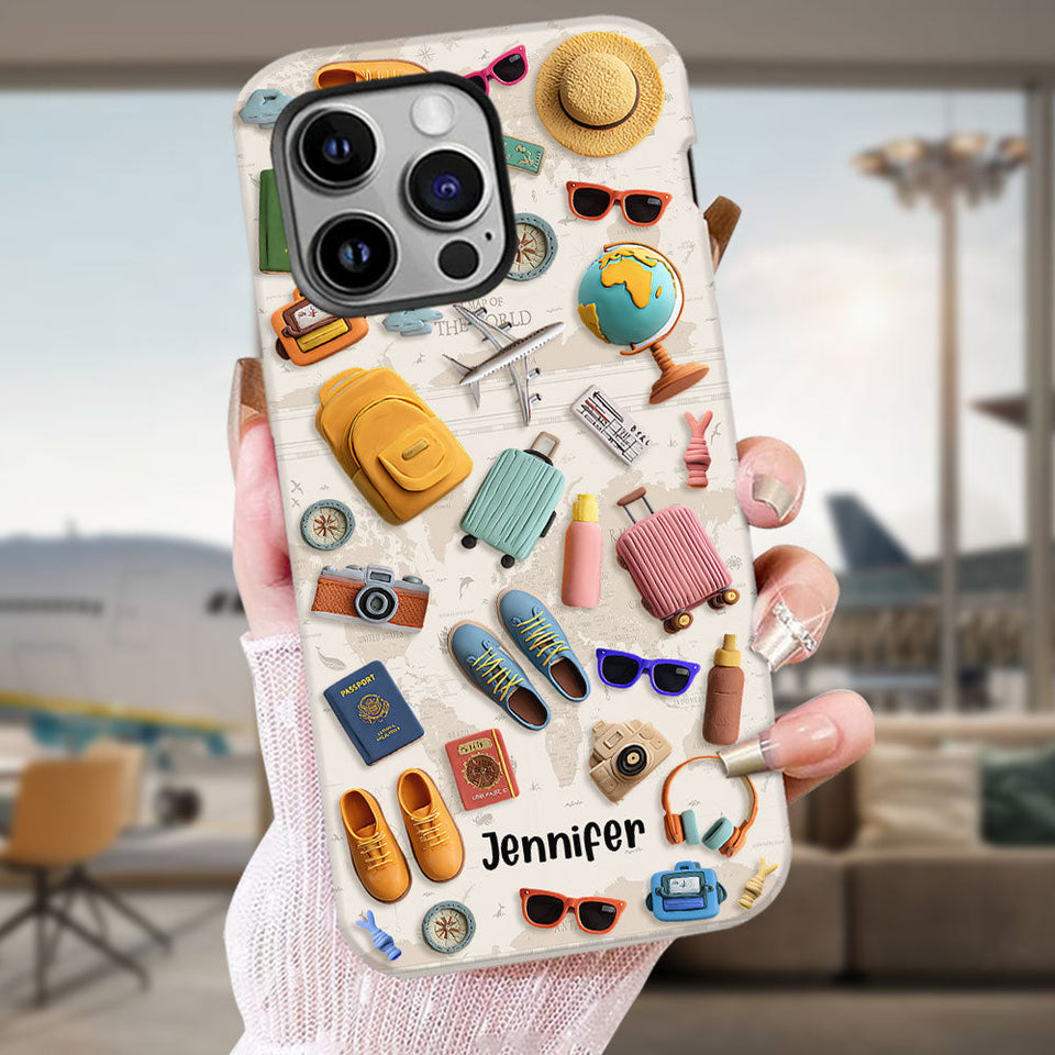 Just A Girl Who Loves Traveling - Personalized Travelling Full Print Phone Case