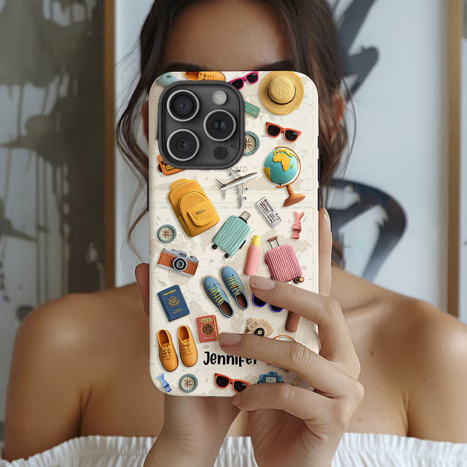 Just A Girl Who Loves Traveling - Personalized Travelling Full Print Phone Case