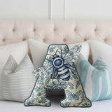 Bee Toile De Jouy - Personalized Bee Faux Fur Shaped Pillow