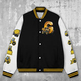 Initial Construction Vehicles For Boys And Girls - Personalized Kid Varsity Jacket
