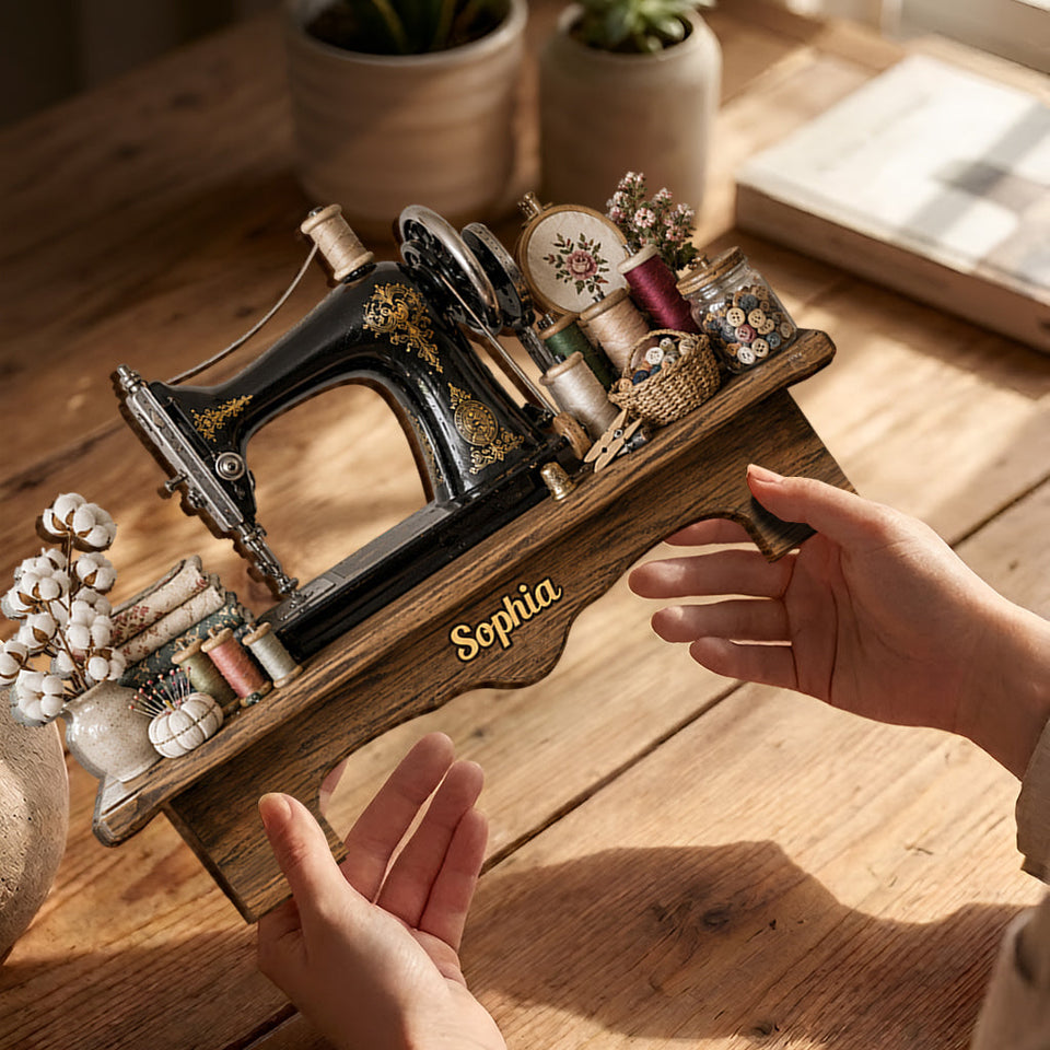 Sewing Mends The Soul - Personalized Sewing Wooden Floating Shelf