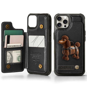 Cute Poodle - Personalized Dog Wallet Phone Case