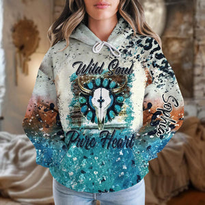 Wild Soul Pure Heart - Personalized Cowgirl All Over Shirt