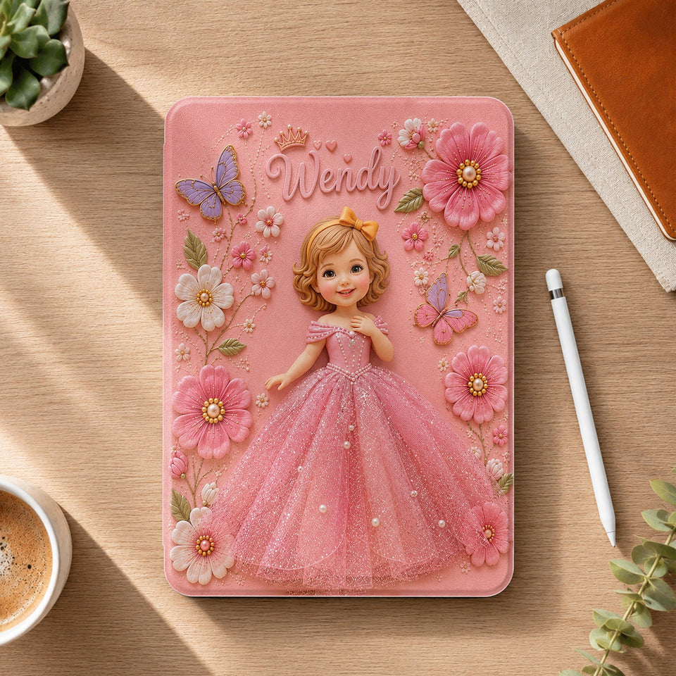Perfect Princess Case Gift For Kids - Personalized Kid Tablet Cover With Pen Slot