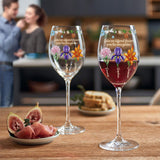 Merry Christmas - Personalized Bestie Wine Glass With Long Stem