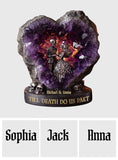 Amethyst Style Skull Couple, Till Death Do Us Part - Personalized Couple Custom Shaped Acrylic Plaque