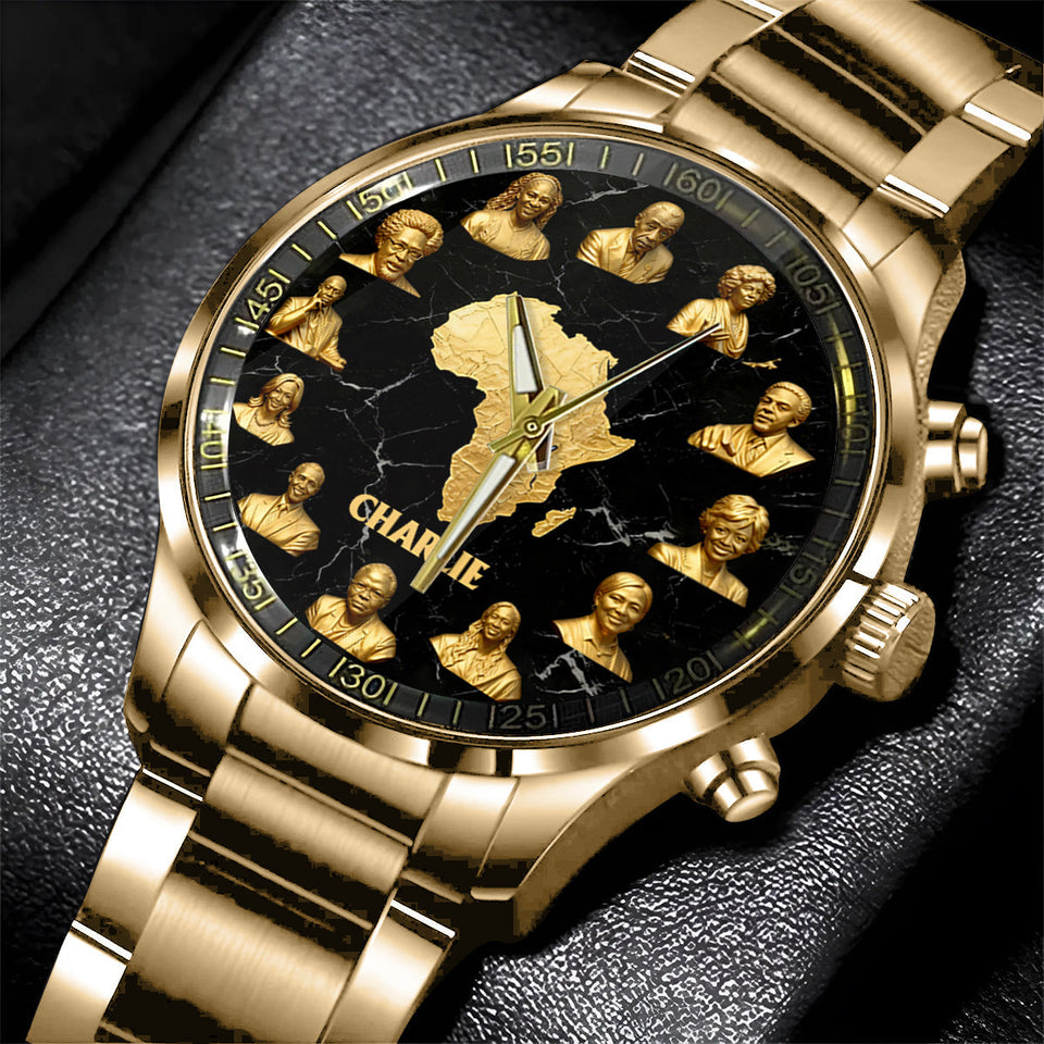 Celebrate Black History Month - Personalized African American Hand Watch