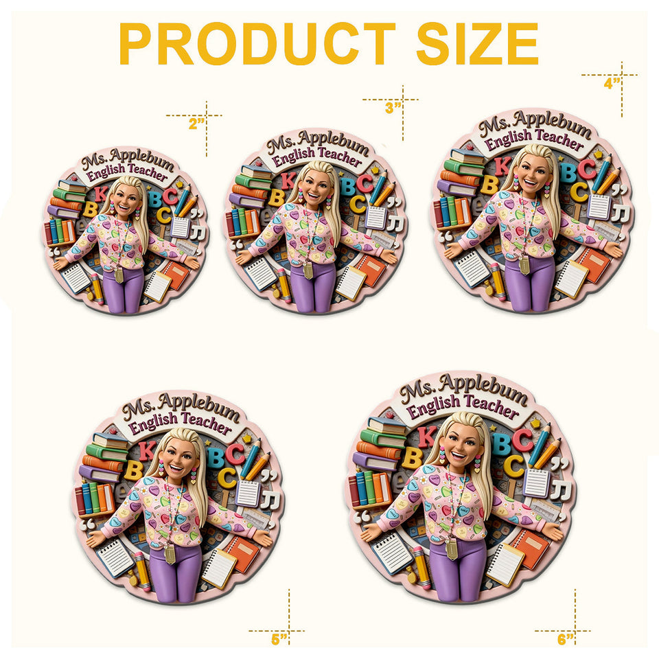 Teacher Pennant Magnet, Custom From Any Photo - Personalized Teacher Magnet