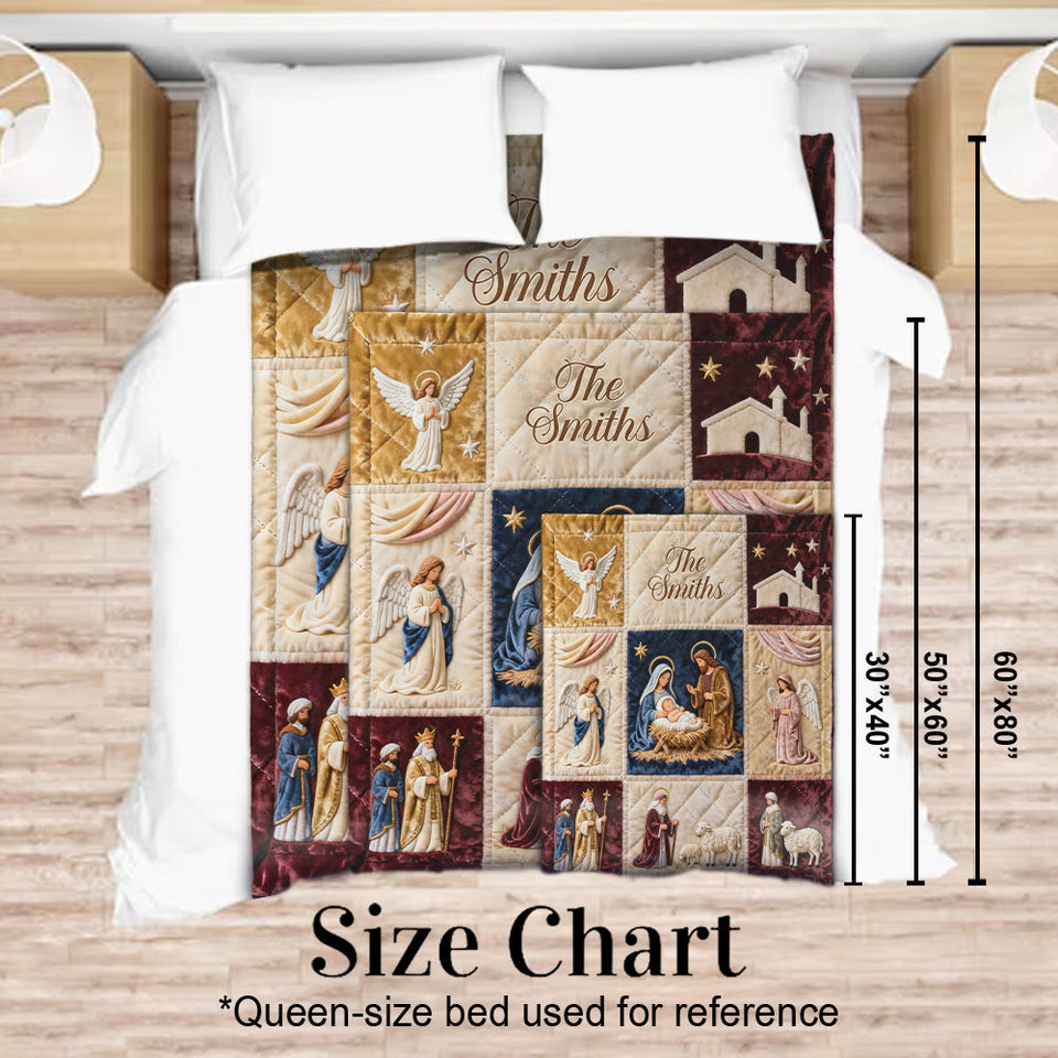 Nativity Scene - Personalized Christian Blanket