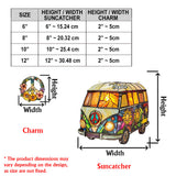 Hippie Caravan - Personalized Hippie Window Hanging Suncatcher With Charms