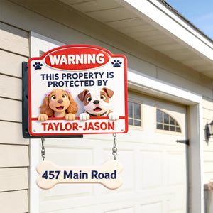 This Property Is Protected By - Personalized Dog Wooden Wall Mount Sign