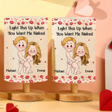 Funny Naughty Gift For Husband/ Wife/ Boyfriend/ Girlfriend... - Personalized Couple Tableside Lamp With Wood Base