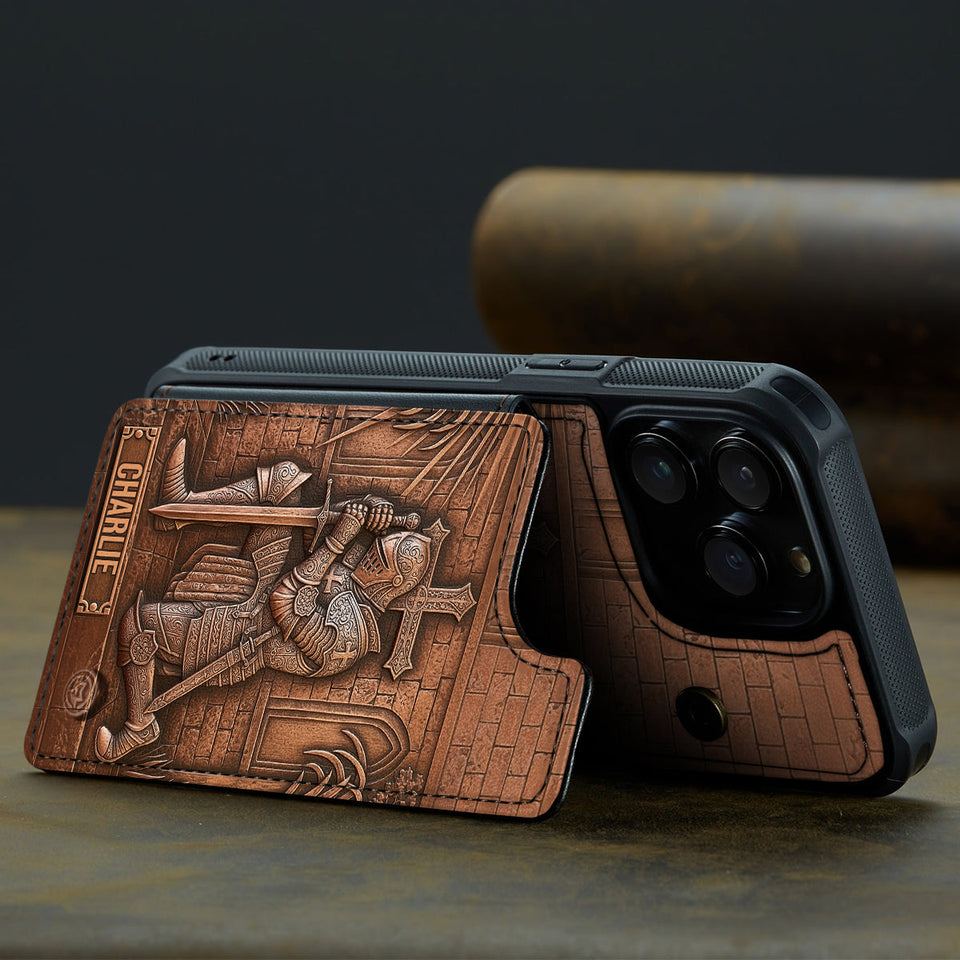 Knight Of God - Personalized Christian Fully Printed Wallet Phone Case
