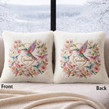 Hummingbird Nana - Personalized Grandma Faux Fur Square Pillow