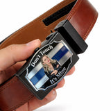 It's Mine - Personalized Couple Leather Belt With Shaped Buckle