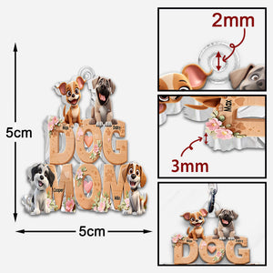 Dog Mom - Personalized Dog Custom Shaped Keychain