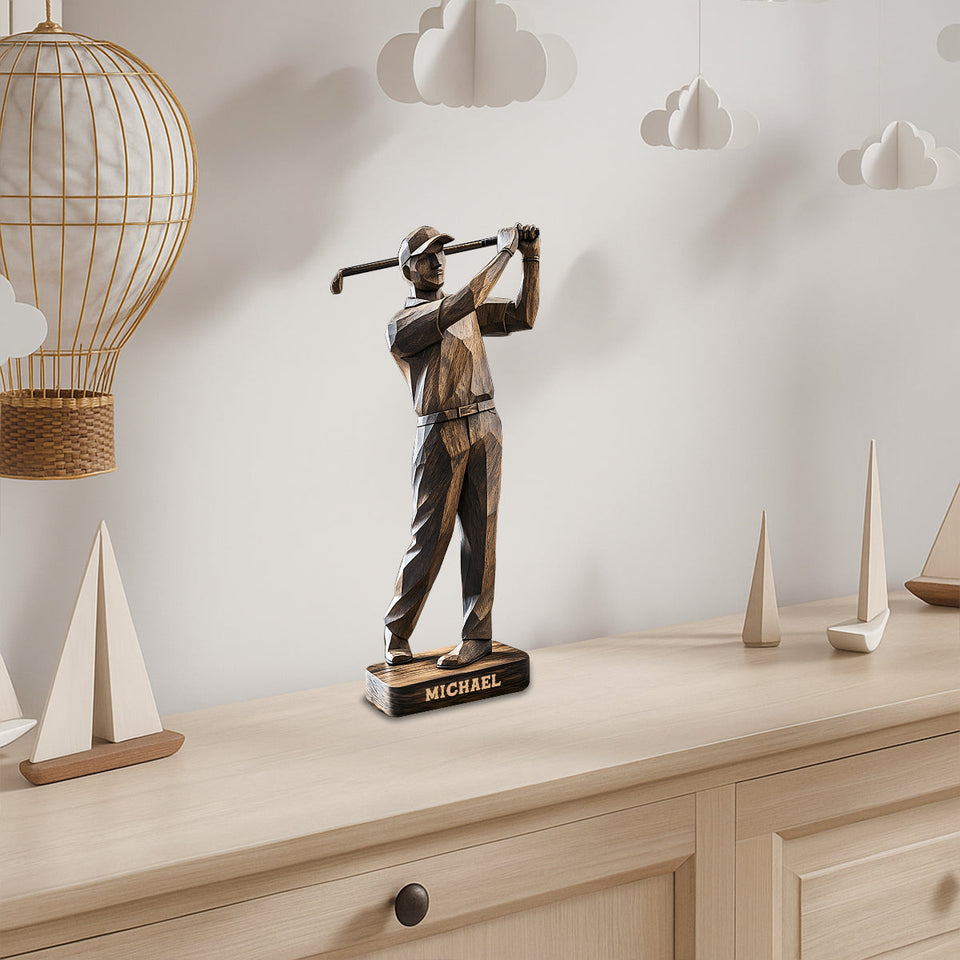 Best Golfer By Par - Personalized Golf Custom Shaped Wood Plaque