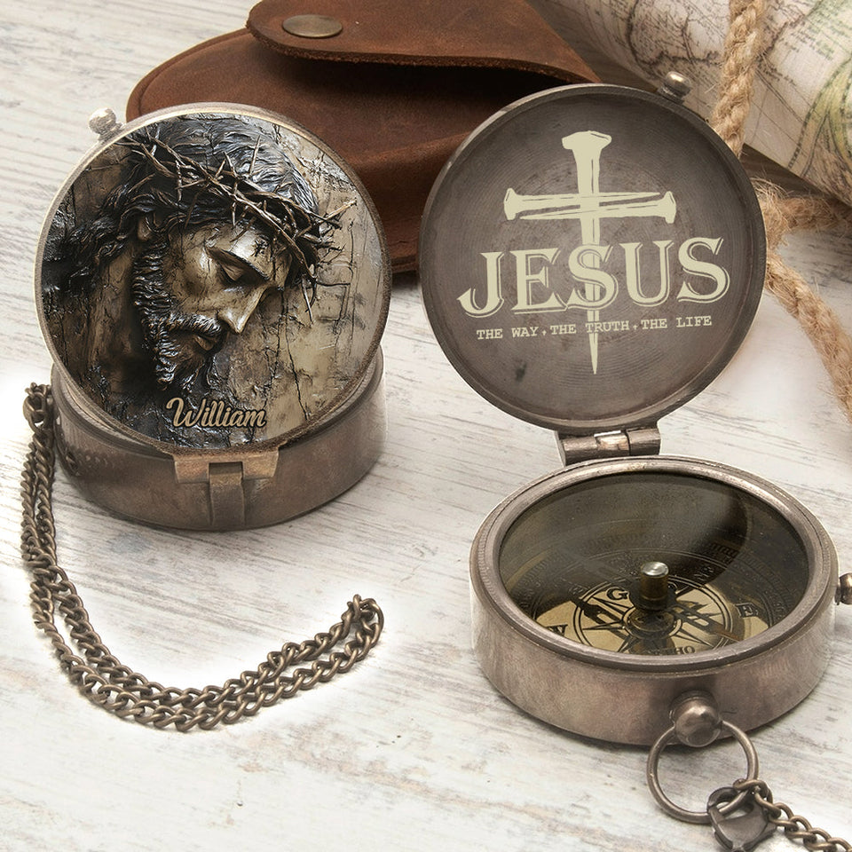 Faith Hope Love - Personalized Christian Compass