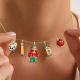 Best Teacher Ever - Personalized Teacher Metal Necklaces With Pendants