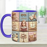 Reading Lover Bookaholic - Personalized Breast Cancer Awareness Accent Mug