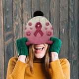 Faith Hope Love - Personalized Breast Cancer Awareness Beanie Hat