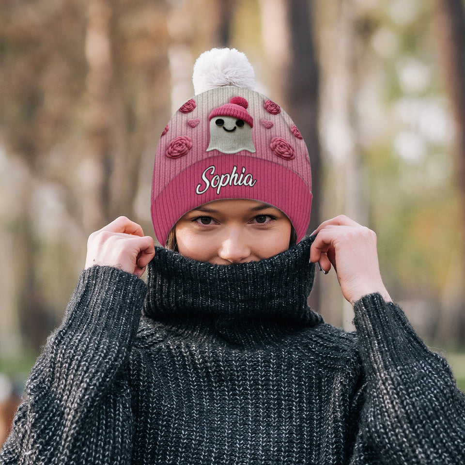 Faith Hope Love - Personalized Breast Cancer Awareness Beanie Hat