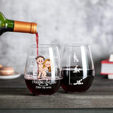 Naughty Couple - Personalized Couple All Over Wine Glass