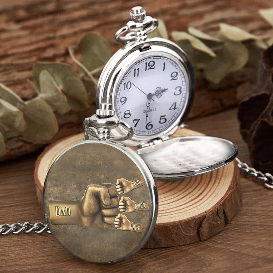 Daddy Fist Bump Gift for Son - Personalized Son Pocket Watch