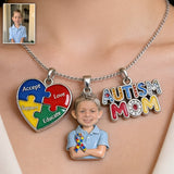 Proud Autism Mom - Personalized Autism Awareness Metal Necklaces With Pendants